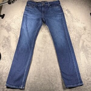 Paige Federal Slim Straight Leg Jeans Mens 35 Dark Indigo Blue Stretch Denim